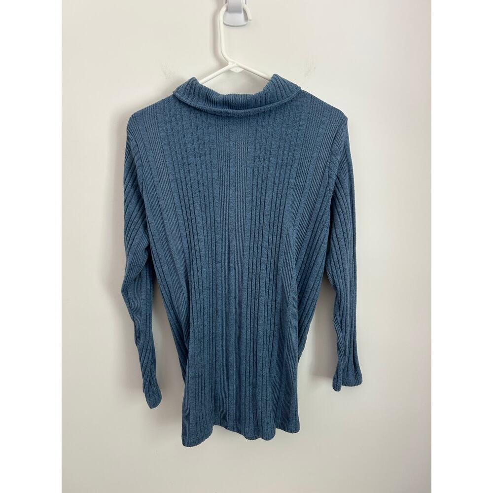 Cuddl Duds Blue Ribbed Lounge Set Size Large – Button Front Top & Pants - Picture 7 of 12